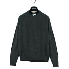 BALENCIAGA Archives Colorblock Crew Neck Knit Sweater Black Dark Gray Cashmere picture