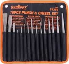HORUSDY 16-Piece Punch and Chisel Set Metalworking Hand Tool Kit picture