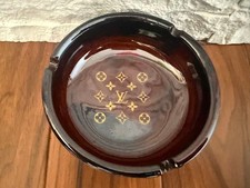 Louis Vuitton Logo Ceramic Ashtray Brown Decorative Tray Catchall 7.87x6.30in picture
