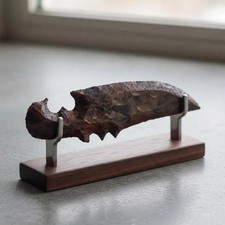 Natural Mahogany Obsidian Blade Red Black Stone Collectible Knife picture