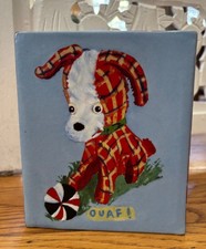 Vintage Nathalie Lete Decorative Vase Plaid Puppy & Mouse picture
