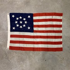 Antique 13 Medallion Star 2x3 Betsy Rose American Flag 1876 Centennial Parade picture