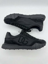 Dolce & Gabbana Black Suede Nylon Sneakers with DG Logo picture