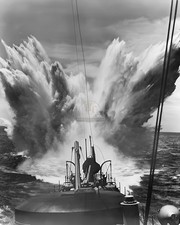 1940s US Ship under Enemy Bomb Attack WWII 8x10 Glossy Photo Print HT4136404 picture