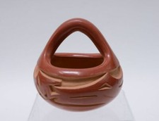 Santa Clara Carved Red Pottery by Glenda Naranjo 4 1/4