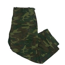  Vintage 60s Vietnam era woodland Camo Military BDU cargo Pants, Waist 31-35  picture