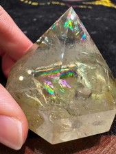 1pc Natural Rainbow Citrine Quartz Carved Point Tower Crystal Reiki Decor picture