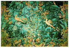Vintage Postcard Château de Chenonceau Cabinet Vert Tapestry of Peacocks 16thC picture
