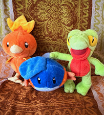 Pokémon Mudkip Torchic Treecko Hoenn Starter Plush Set Advance (2004) picture