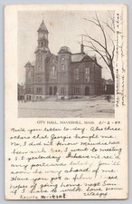 City Hall Haverhill MA Postcard c1907 Undivided Back Postmarked Antique picture
