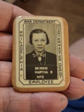 Antique WWII  Female Philadelphia QUARTERMASTERS  War Dept Workers ID Badge picture