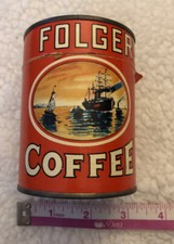 FOLGERS Coffee Vintage Advertising Tin Can Promotional Puzzle Complete 56pc picture