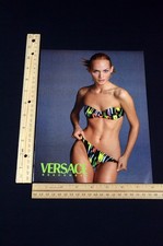 1996 Versace Beachwear Neon Swimsuit Magazine Page Print Ad Poster 90s Vintage picture