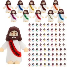 100 Pcs Mini Jesus Figures Jesus Loves You Original Design Jesus Toys Little Jes picture