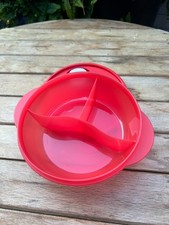 Tupperware Small Crystalwave Lunchable Divided Bowl 825ml in red picture