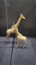 Vintage Pair of Solid Brass Giraffe Figurines 24