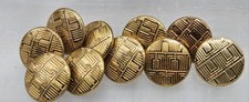 10 Vintage Lanvin Gold Geometric Round Metal Buttons, lot #3 picture