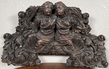 Antique Carved Wood Reliquary Plaque Panel Saint Figures 17th C. French Spanish picture