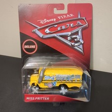 Disney Pixar Cars 3 - Deluxe MISS FRITTER School Bus - 2016 MIP NEW picture