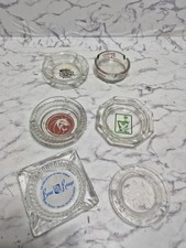 6 Vtg LAS VEGAS CASINO-HOTEL Glass Ashtrays MGM Grand Riviera Holiday Inn picture
