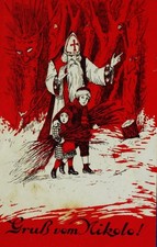 SUPER FANTASY 1928 Santa Claus Krampus Forest frightened children Vienna Austria picture