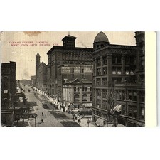 1909 Farnam Street Looking West from 16th Omaha NE Antique Postcard AG2-M15 picture