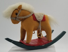 Rocking Horse Figurine Furry Mane Toy 4