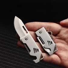 Mini EDC Foldable Pocket Knife Keychain Survival Tool Bottle Opener || US SELLER picture