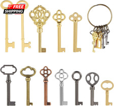 12pcs Skeleton Key Set | Universal Hollow Barrel Keys for Antique Cabinet Door picture