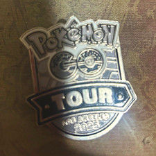 Pokémon GO Tour 2025 Silver Metal Pin Badge - Pokémon Franchise Animation Theme picture