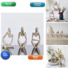 Will Art Museum Thinker Statues Home Decor, Set 3 Pcs Grey Resin Trendy picture