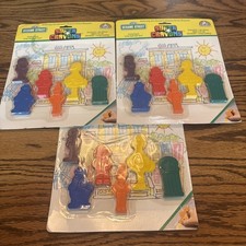 3 pkgs Sesame St Vintage 1988 Super Crayons Character-Shaped  Random House NEW picture