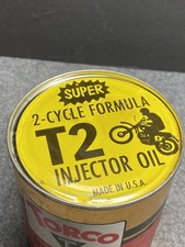 Vintage Torco 2 Cycle Motorcycle Oil T2 Injector Oil Cardboard Can Unopened USA picture