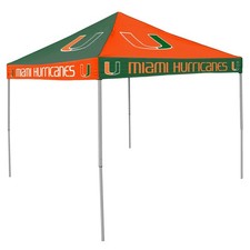Logo Brands NCAA Miami Hurricanes 9 x 9 Foot Pinwheel Tailgating Canopy, Mult... picture