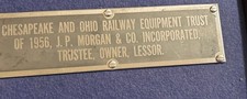 Vintage 1956 Chesapeake & Ohio C&O Railroad Equipment Trust Plate JP Morgan picture