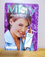 Misty Light Cigarettes 1995 Display Tin Sign 18 ¼