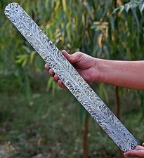 20X2 HAND FORGED DAMASCUS STEEL BILLET / BAR KNIFE MAKING SUPPLY FEATHER PATTERN picture