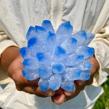 405G New Find blue Phantom Crystal Quartz Cluster Mineral Specimen Healing picture