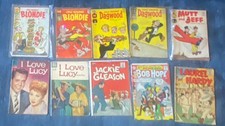 Vintage 10 1950’s-60’s comics Gleason, Mutt & Jeff, Laurel & Hardy Lucy Blondie picture