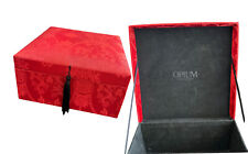 YSL Yves Saint Laurent Opium Perfume Display Box Padded Silk? Velour 8x8x4 picture