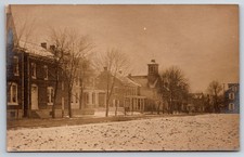 Jonestown Pennsylvania Street View in Winter Snow Real Photo RPPC picture
