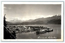 1941 Bird's Eye View Of Seward Alaska AK RPPC Photo Posted Antique Postcard picture