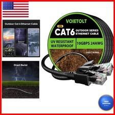 VOIETOLT Cat 6 Outdoor Ethernet Cable 300ft 24AWG 10Gbps Waterproof Direct picture