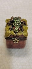 Jay Strongwater Tiny Mini Enamel & Swarovski Crystal Frog Trinket Box picture