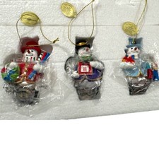 Bradford Exchange Thomas Kinkade Snow-Bell Holidays Ornaments #9 Set Of 3 NIP picture