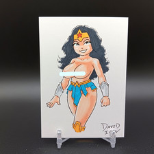 Original WONDER WOMAN Artist Sketch Card 1/1 David Icon - PSC - ACEO - ATC Pinup picture