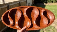 Vintage 1960s Scandinavian Laur Jensen Team Wood Bowl Denmark picture