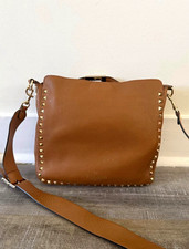 Valentino Garavani Brown Studded Crossbody Bag Turn Lock Gold Hardware picture