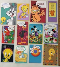 Vintage 80s-90s Character Greeting Card Lot Disney Looney Tunes Garfield Unused picture