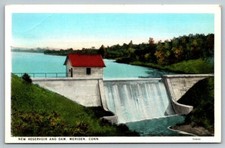 Meriden Connecticut New Reservoir & Dam Postcard picture